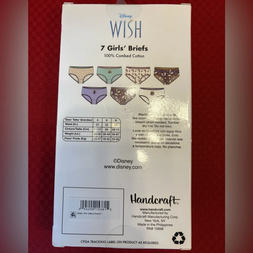 NWT Disney Wish pack of 7 cotton briefs - Picture 3 of 3